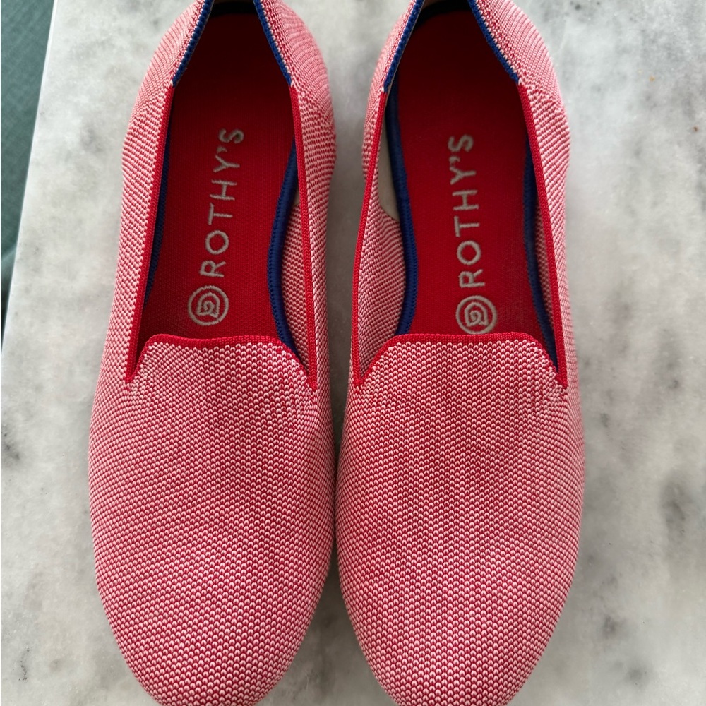 Rothy's Vibrant Lollipop Red Knit Loafers